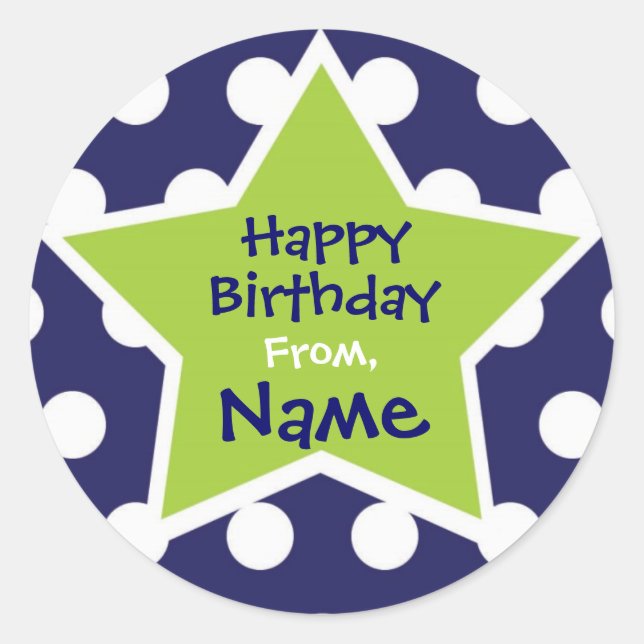 Sticker d'anniversaire personnalisable Boy Star co (Devant)