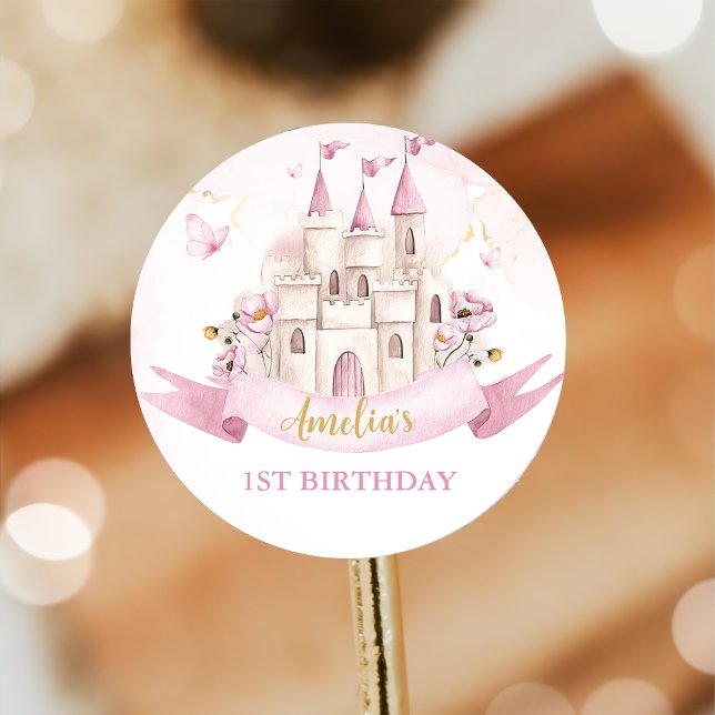 Sticker d'anniversaire Pink Fairytale Princess Cas (Créateur téléchargé)
