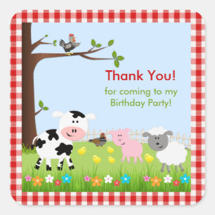 Sticker d'anniversaire pour animaux de ferme migno