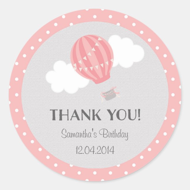 Sticker d'anniversaire pour ballon à air chaud (Devant)
