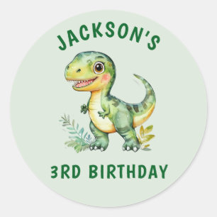 Sticker d'Anniversaire pour dinosaures personnalis