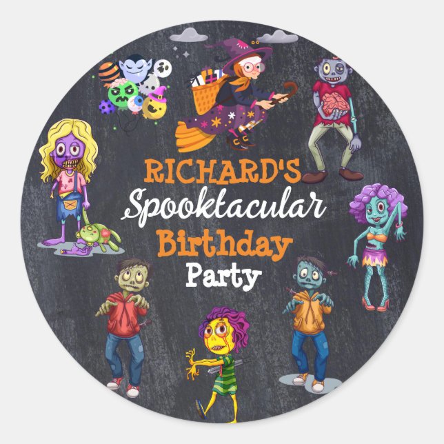 Sticker d'anniversaire pour enfants Éffrayant Hall (Devant)