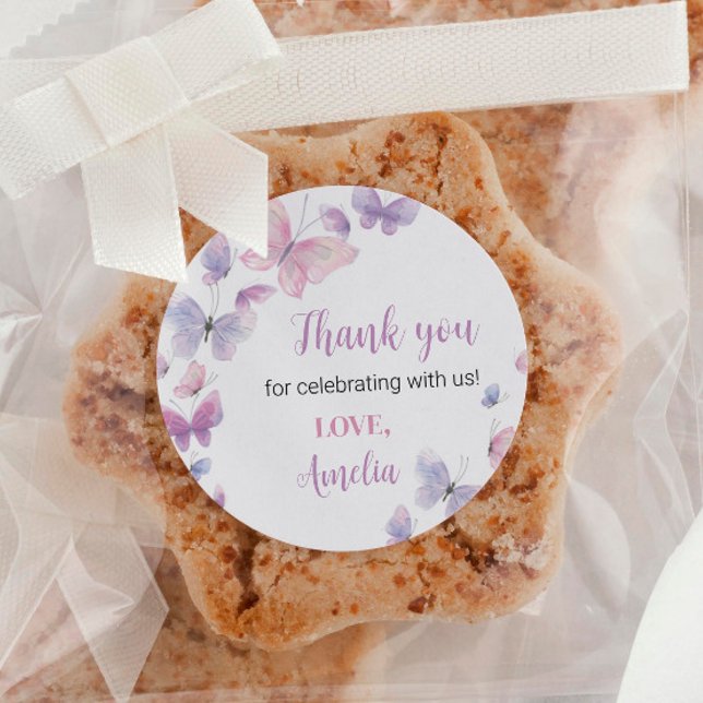 Sticker d'Anniversaire rose violet Étiquettes (Créateur téléchargé)