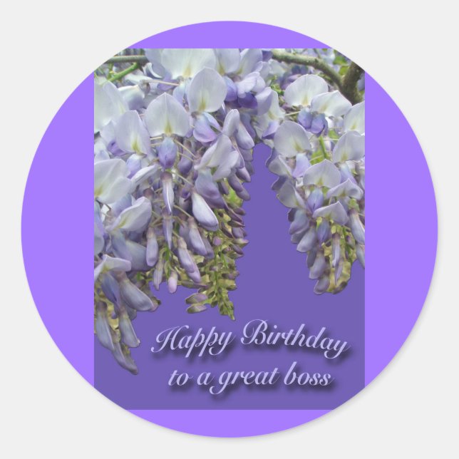 Sticker d'anniversaire violet Wisteria Boss (Devant)