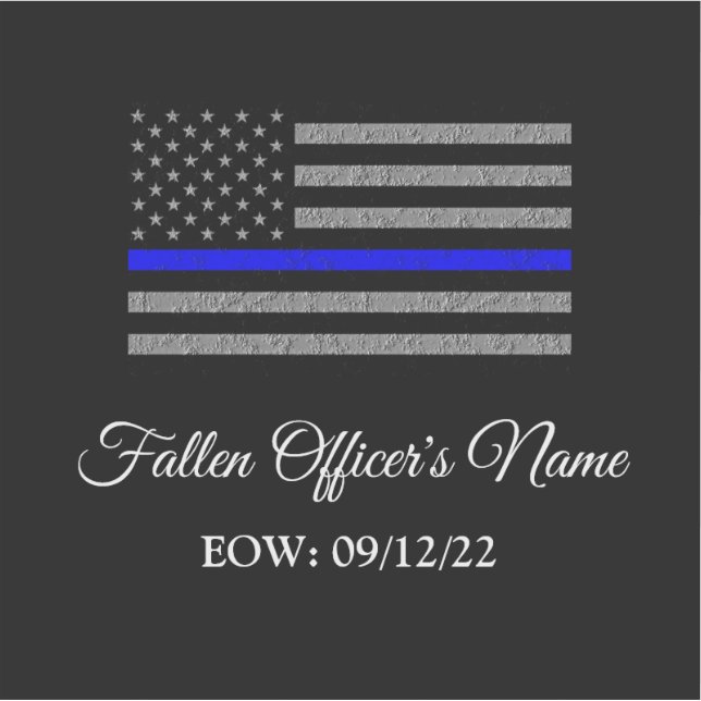 STICKER DANS LA MÉMOIRE DE L'OFFICIER FALLEN THEU BLUE LIN (Devant)