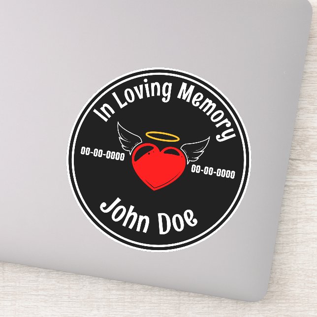 Sticker Dans le coeur de mémoire amoureux foncé (Détail)