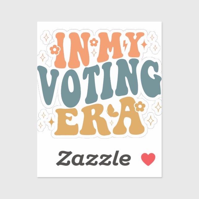 Sticker Dans Mon Ère De Vote Retro Wavy (Feuille)