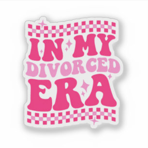 Sticker Dans mon ère divorcée Retro à carreaux rose pour f