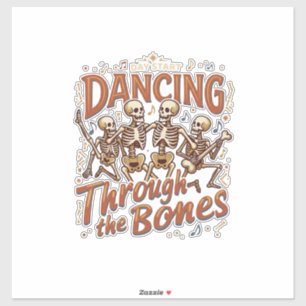 Sticker Danse à travers les squelettes d'Halloween Musique