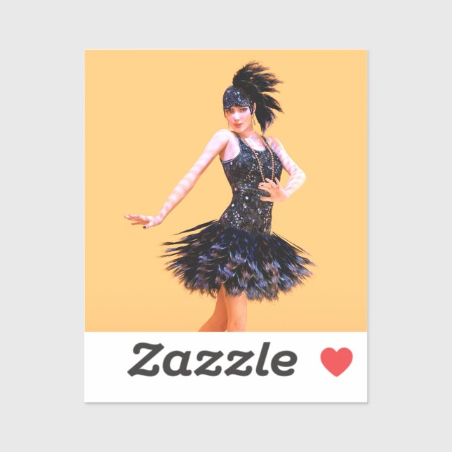Sticker Danse Flapper Vintage (Feuille)