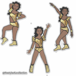 Sticker Danseur d'or liquide #1