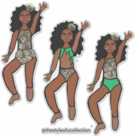 Sticker Danseur tri-stylé Paon #1