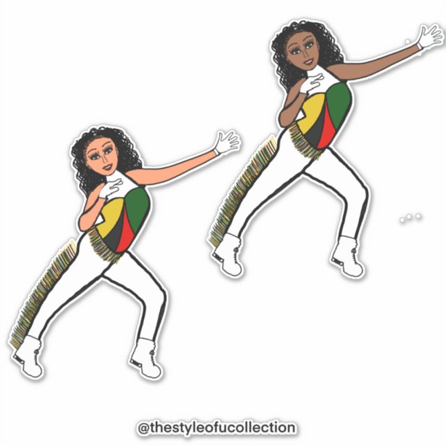 Sticker Danseurs tricolores du Mois de l'histoire des Noir (Devant)