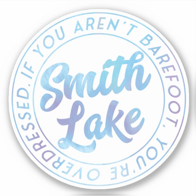 Sticker d'aquarelle bleu du lac Smith (Devant)