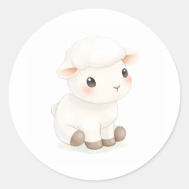 Sticker d'aquarelle pour agneau mignon Illustratio