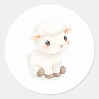 Sticker d'aquarelle pour agneau mignon Illustratio