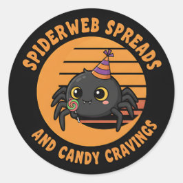 Sticker d'araignée d'Halloween avec Lollipop et Fu