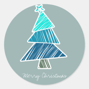 Sticker d'arbre de Noël Turquoise