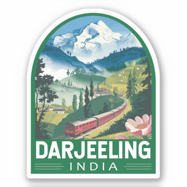 Sticker Darjeeling Inde Travel Art Emblem (Devant)