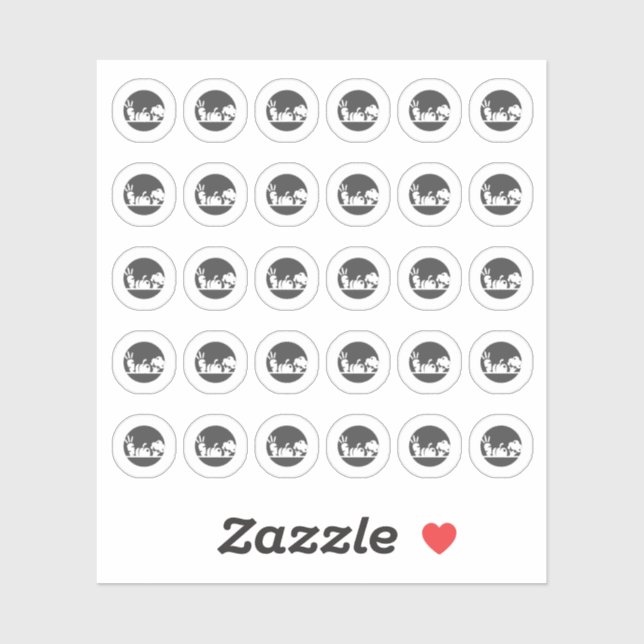 Sticker Dark Grey Vegetarian Wedding Place Meal Choice  (Feuille)