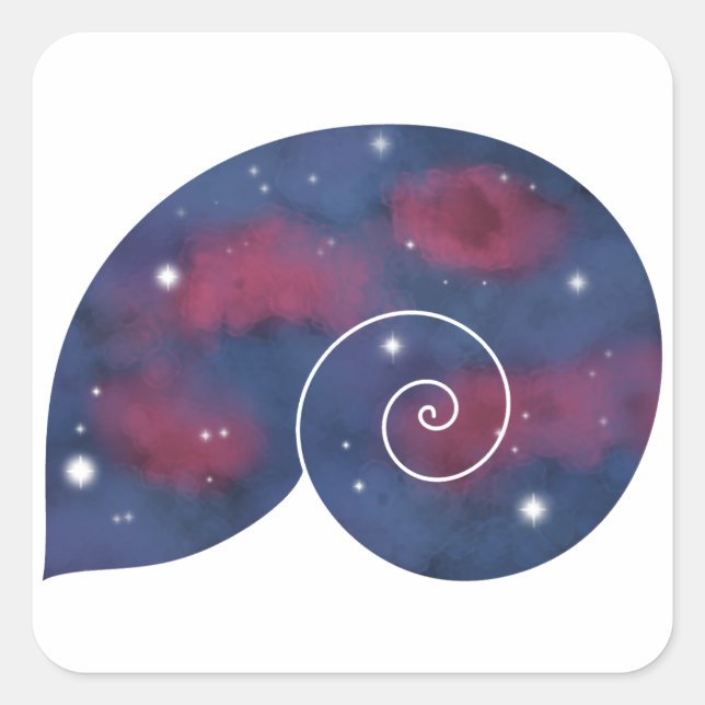 Sticker Dark Nautilus Shell Starscape (Devant)