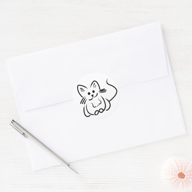 Sticker d'art en ligne de chats personnalisable (Enveloppe)
