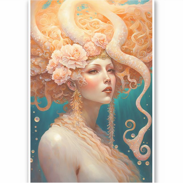 Sticker d'art Imaginaire de la sirène d'Octopus (Devant)