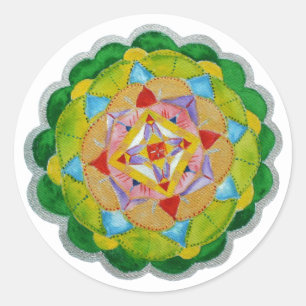 Sticker d'art Mandala vert