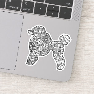 Sticker d'art pour chien de caniche Mandala