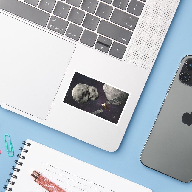 Sticker Dart Spacecraft Et Le Liciacube Avant Impact (Ordinateur portable avec iPhone)
