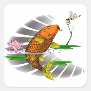 Sticker d'artisanat chinois Koi