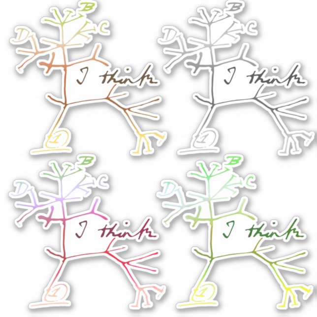 Sticker Darwin je pense - arbre de vie (Devant)
