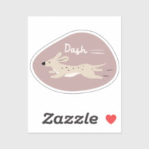 "dash" mignon chien illustré long tout beige