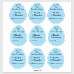Sticker Date de collecte de l'autocollant pour œufs lavés