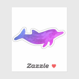 Sticker Dauphin d'aquarelle violet Indigo