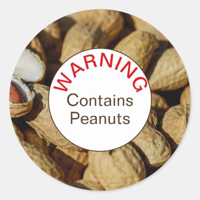Sticker d'avertissement d'allergie aux arachides (Devant)