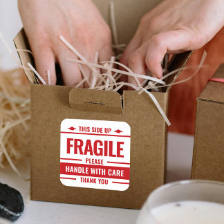 Sticker d'avertissement de Étiquette rouge fragile