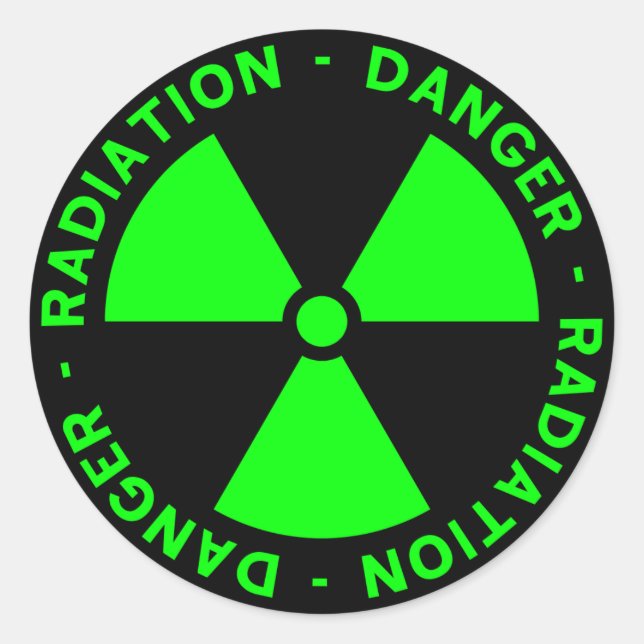 Sticker d'avertissement de rayonnement vert (Devant)