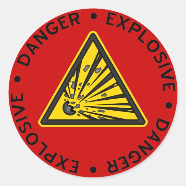 Sticker d'avertissement rouge explosif (Devant)