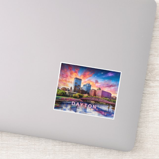 Sticker Dayton Skyline Abstrait Art (Détail)