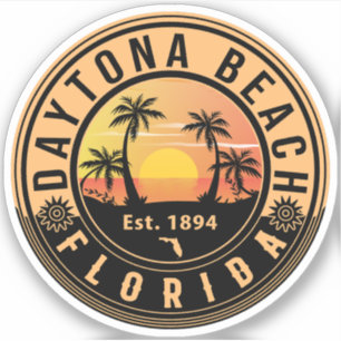 Sticker Daytona Beach Florida Retro Sunset Souvenirs