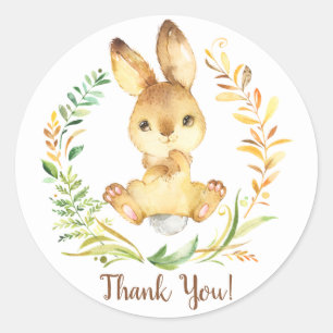 Sticker de Baby shower de lapin doux Favoriser Mer