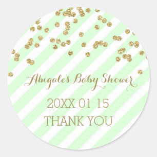 Sticker de Baby shower de Mint Gold
