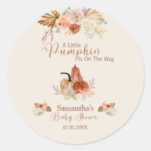 Sticker de Baby shower en terre cuite de automne é