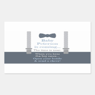 Sticker de baby shower, Petit Homme, Cravate de bo