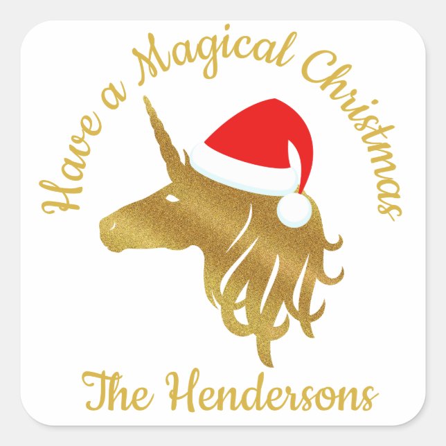 Sticker de balise Festive Gold Unicorn (Devant)