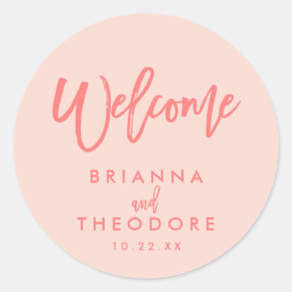 Sticker de bienvenue Mariage à la main chic | cora