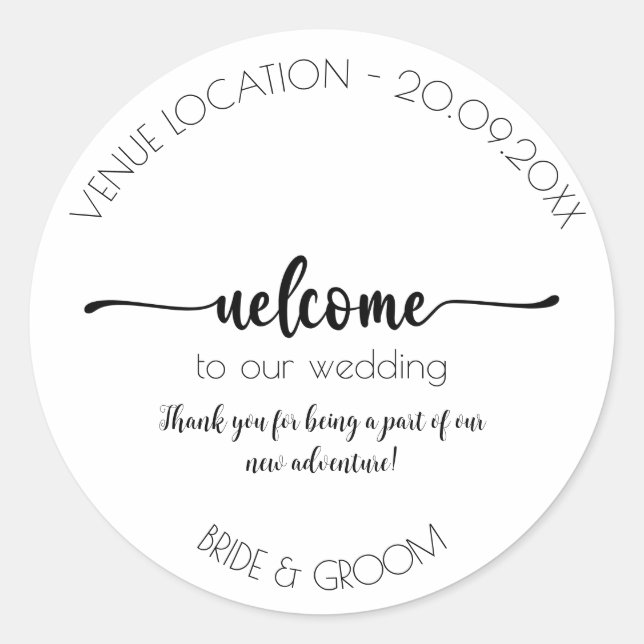 Sticker de bienvenue, Mariage, Fiançailles, Parti  (Devant)