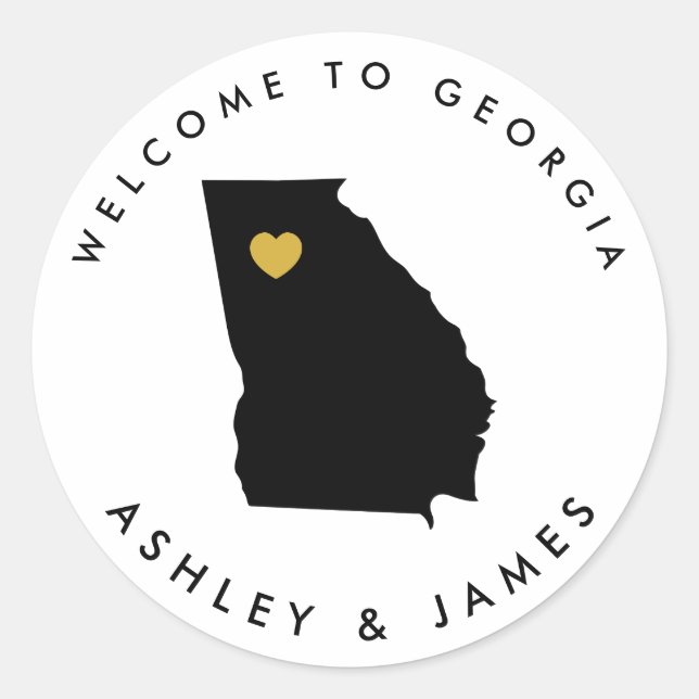 Sticker de bienvenue pour Mariage de Géorgie pour  (Devant)