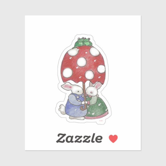 Sticker de Bunnies de pluie (Feuille)